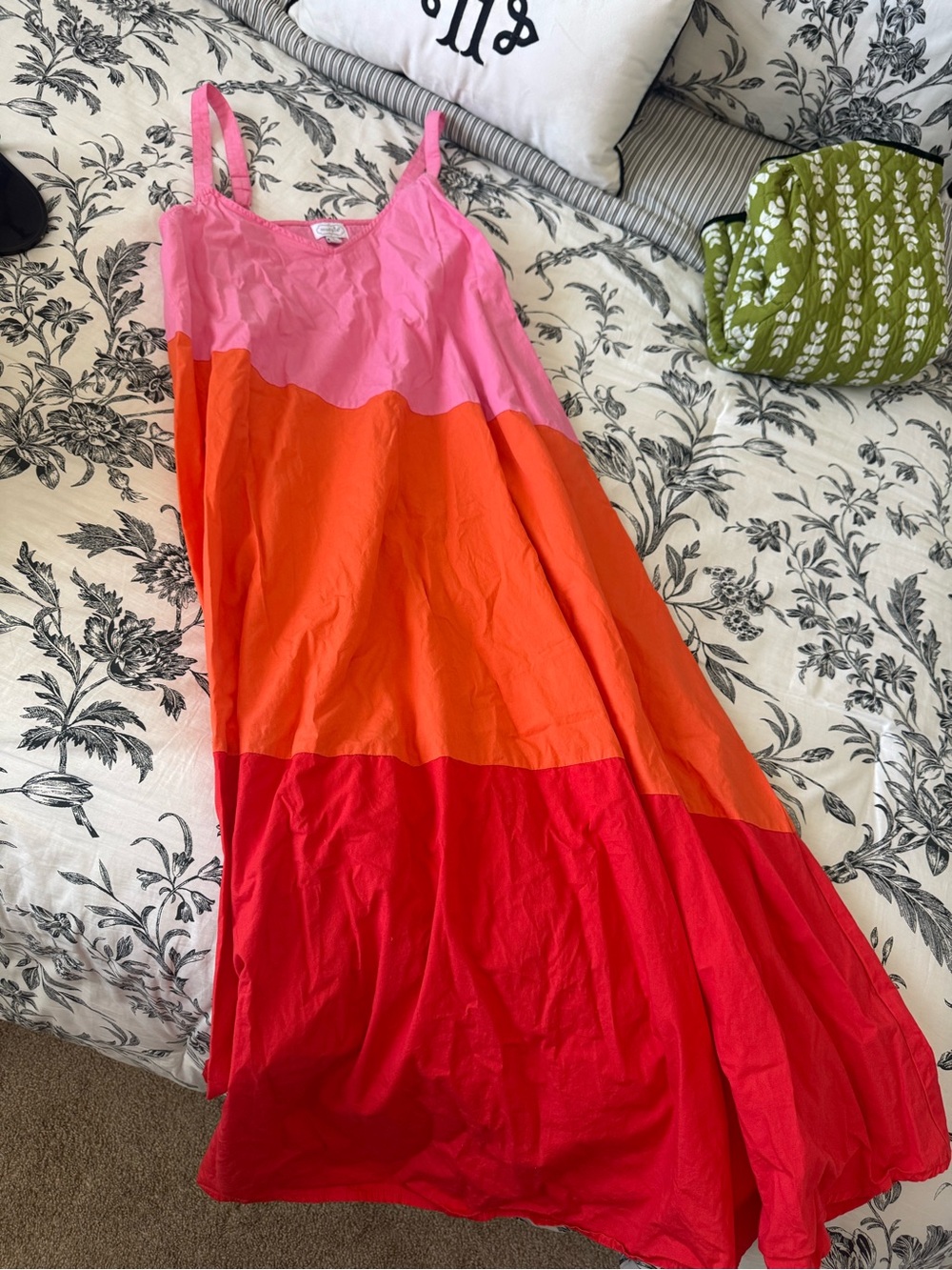 Mudpie Colorblock Maxi Dress in Pink, Orange & Red